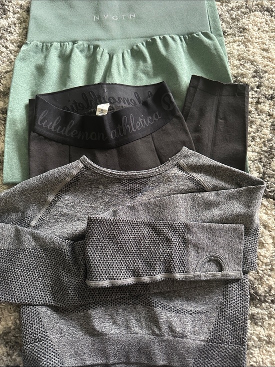 lululemon athletica Pants - lululemon , NVGTN (S) leggings and Small crop top with thumb holes 🤗